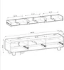 A diagram showing the dimensions of a TV stand and its components. Produktbild-Vorschau