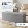 CASARIA® Banc de rangement gris 115 x 38 x 38 cm Siège Voir les images du produit 2