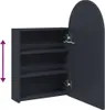 vidaXL Spiegelschrank mit LED-Beleuchtung Gewölbt Grau Produktbild-Vorschau 3