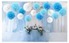 YBwanli 24er Pompons Deko Blau - Hochzeitsdeko Einschulung Produktbild-Vorschau 3