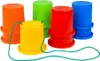 A group of colorful plastic stilts arranged on a white background. Anteprima dell’immagine prodotto