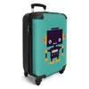 NoBoringSuitcases.com - Grüner Kinderkoffer Roboter - Passt Produktbild-Vorschau 2