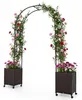 COSTWAY bloembak met klimrek, 230 cm hoog, 2-in-1 rozenboog Productafbeelding-voorbeeld 1