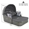Garten Daybed mit PE-Rattan und verstellbarem Baldachin, Produktbild-Vorschau 2