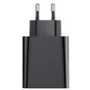 A black wall charger with two prongs for plugging into an electrical outlet. Podgląd zdjęcia produktu