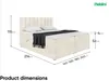 A diagram showing the dimensions of a bed, with measurements indicated by lines and numbers. Produktbild-Vorschau