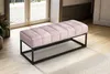 Banc rose velouté 108x40x40 cm banc banc tapissé pour Voir les images du produit 2
