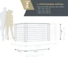 A diagram illustrating the dimensions of a raised garden bed, with silhouettes of two people for scale. Náhled obrázku produktu