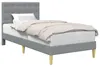 vidaXL Rama łóżka z zagłówkiem jasnoszara 90 x 190 cm Podgląd zdjęcia produktu 1
