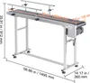 A conveyor belt system with measurement annotations. Produktbild-Vorschau