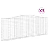 vidaXL Gabionen mit Hochbogen 3 Stk. 400x30x140/160cm Produktbild-Vorschau 3