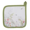 Clayre & Eef Topflappen 20x20 cm Weiß Baumwolle Blumen Produktbild-Vorschau 1