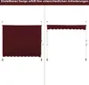 Two images of a red awning, one fully extended and one partially extended, against a white background. Anteprima dell’immagine prodotto
