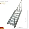 A metal staircase with a railing, shown against a white background with dimensions indicated. Anteprima dell’immagine prodotto