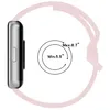 A diagram showing the minimum and maximum wrist sizes for a watch band, with a partial view of a watch and band. Produktbild-Vorschau