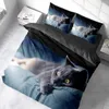 FEBE 3D Bettwäsche Schwarze Katze Bettbezug-Set 135x200 + Produktbild-Vorschau 2