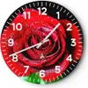 Wanduhr - Rund - Glasuhr - Rose Blume Blütenblätter Wasser Produktbild-Vorschau 1