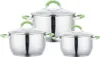 3er Edelstahl Kochtopf-Set 16 + 18 + 20cm mit Glasdeckel Produktbild-Vorschau 1