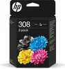HP 308 Zwart/Multicolor Inktpatroon Combo, 2-pack Productafbeelding-voorbeeld 2