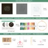 A collage of images showing the contents of an embroidery kit. Produktbild-Vorschau