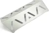 A silver metal heat reflector for a grill, shown from a diagonal angle on a white background. Produktbild-Vorschau