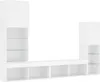 vidaXL 4-tlg. Wohnwand mit LED-Beleuchtung Weiß Produktbild-Vorschau 3