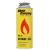 A yellow gas canister with red flame graphic and text. Voir les images du produit
