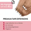 hair2heart Premium Tape Extensions Human Hair Straight - 10 Voir les images du produit 7