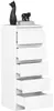 VBChome Comò con 5 cassetti 40 x 39 x 105 cm Bianco Comò Anteprima dell’immagine prodotto 2