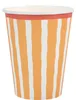 6 Papp-Becher Dolce Vita gelb weiß Sommer Produktbild-Vorschau 1