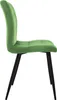 A side view of a single green dining chair with black legs against a white background. Produktbild-Vorschau