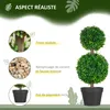 HOMCOM Lot de 2 arbres buis artificiel double boules avec Voir les images du produit 3