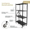 deluxe4home® Klappbares Regal mit Rollen Schwarz I 4 Produktbild-Vorschau 7