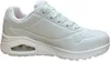 A white SKECHERS UNO HIGHLIGHT women's sports shoe is shown from the side against a white background. Produktbild-Vorschau