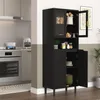 Hohes Bücherregal mit Tür aus gehärtetem Glas und Produktbild-Vorschau 11