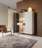 Moderne Geriffelte Hochvitrine LAGOS W2D1SZ Kaschmir Matt Produktbild-Vorschau 7