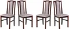 Four dining chairs arranged in a row against a white background. Voir les images du produit