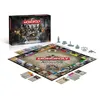 A Monopoly board game with an Assassin's Creed Syndicate theme, including the game box, board, cards, and game pieces, displayed on a white background. Produktbild-Vorschau