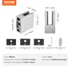 Product image showing glass clamps and accessories with dimensions and specifications. Podgląd zdjęcia produktu