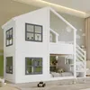 Merax Etagenbett Hausbett 90x200cm mit Treppenaufbewahrung, Produktbild-Vorschau 3