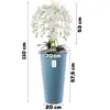 Orchidea artificiale a cascata bouquet bianco in vaso blu H Anteprima dell’immagine prodotto 3