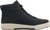 A black high-top sneaker with a beige sole is shown against a white background. Produktbild-Vorschau