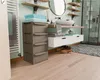 Niedrige Kommode 4 Schubladen 39 x 38,5 x H 80,5 cm Braun - Produktbild-Vorschau 5