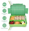 Brotdose Kinder mit Fächern 1300ml Lunchbox Schule Grün Produktbild-Vorschau 7