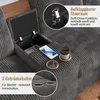 Merax U-Form Ecksofa mit 2 Hockern, USB-, Type-C, Produktbild-Vorschau 9