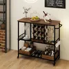 A bar cart filled with wine bottles, glasses, and fruit, set in a home environment. Podgląd zdjęcia produktu