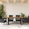 vidaXL Gartentisch mit Holzplatte Schwarz 190x80x75 cm Poly Produktbild-Vorschau 3