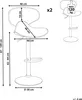 Diagram showing the dimensions of a bar stool. Náhled obrázku produktu