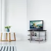 Tavolino TV Relaxdays in vetro nero, 3 ripiani in vetro Anteprima dell’immagine prodotto 3