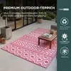 HOMESCAPES Outdoor Teppich wetterfest pink-weiß 180x270 cm, Produktbild-Vorschau 2